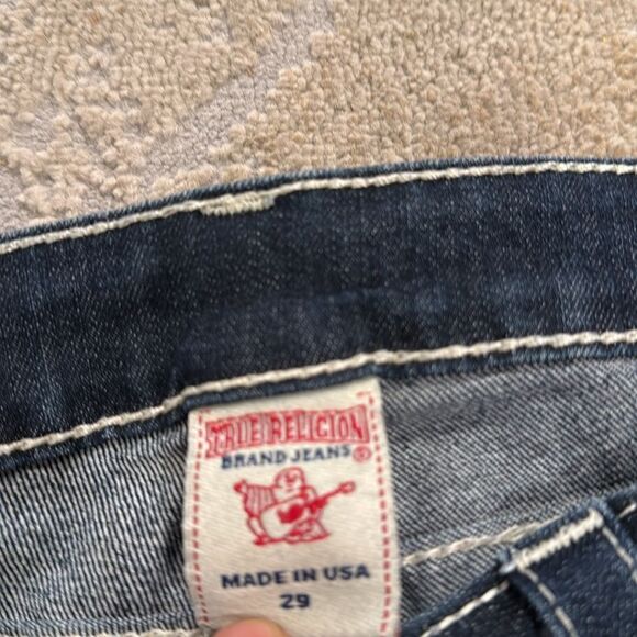 True religion boot cut jeans flap pocket bling buttons size 29 dark wash In EUC - Picture 5 of 11